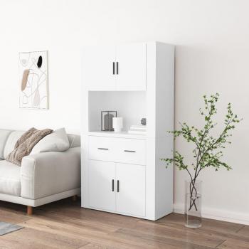 Aparador alto de madera contrachapada blanco vidaXL