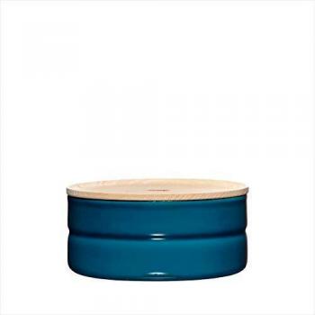 Tarro de Almacenaje Riess 615 ml con Tapa de Madera de Fresno, Azul Silencioso