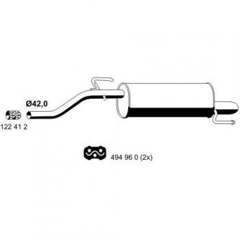 Silenciador trasero ERNST 012171 para Opel Corsa D 3/5 puertas