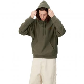 Carhartt Men's Green Hooded American Script Sweatshirt Size M
