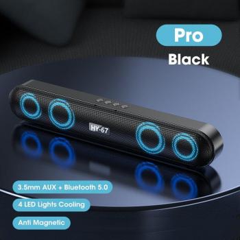 Barra de sonido Bluetooth 6D con subwoofer estéreo recargable y AUX para ordenador, portátil y TV