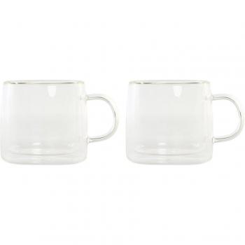 Juego de Tazas de Café DKD Home Decor Transparente Cristal Vidrio de Borosilicato 260 ml