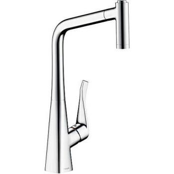 Hansgrohe 14820000 Metris grifo de cocina con ducha extraíble, cromo