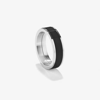 Anillo de Hombre Cerámico de Acero Plateado Radiant Talla 22
