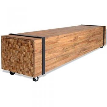 vidaXL Teca Mueble para TV 150x30x30 cm Soporte Mesa Aparador Cómoda Televisor