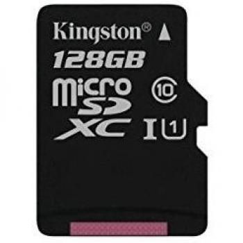 Kingston SDCS/128GBSP - MicroSD Canvas Select 128 GB, velocidades de UHS-I Clase 10 de hasta 80 MB/s lectura