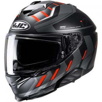 HJC Casco Integral i71 Simo - Negro Rojo, ligero, aerodinámico, con sistema de ventilación eficiente, visera ajustable y forro interior desmontable y lavable