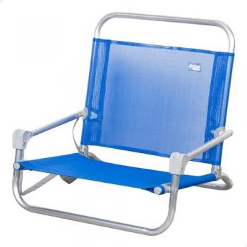 Silla de Playa Plegable Aktive, Asiento Bajo, Estructura de Aluminio, 110 kg, Asa de Hombro, Tejido Textileno, 46x44x49 cm, Ligera y Compact