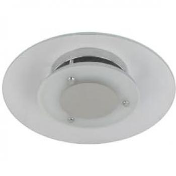 Lámpara de Techo Minnesota EPIKASA, Metal y Vidrio, Cromo y Blanco, 45x45x9 cm