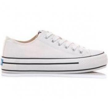 Mustang Bigger-X Canvas 3 Blanco Mujer Zapatillas de Lona con Doble Piso