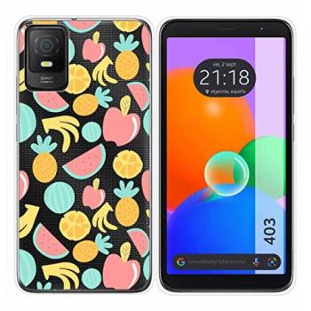 Funda Silicona Transparente para TCL 403 con Diseño de Frutas 02