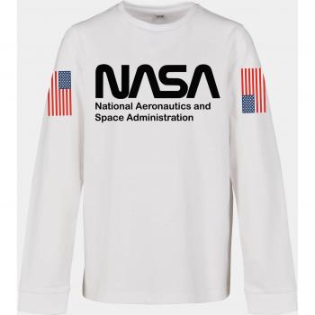 Mister Tee Kids Unisex NASA Worm Long Sleeve T-Shirt, White