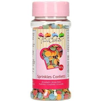FunCakes Confetti 6mm: Sprinkles para Tartas, Gran Sabor, Perfecto para Decorar Tartas, Confetti Sprinkles. 60 g