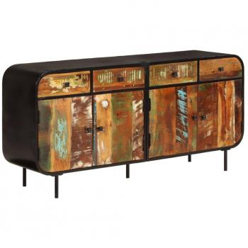 Aparador 140x35x70 cm de madera maciza reciclada y metal