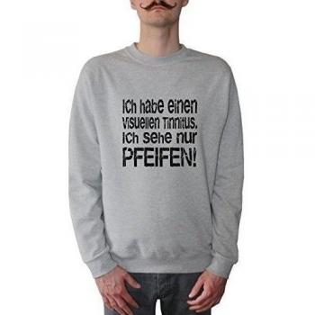 Mister Merchandise Sudadera para Hombre Ich habe einen visuellen Tinnitus - Ich sehe nur Pfeifen Suéter Sweater , Tamaño: XXL, Color: Gris