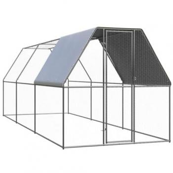 Jaula gallinero de acero galvanizado 2x6x2 m vidaXL Plateado