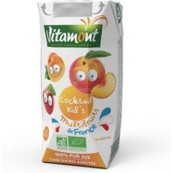 Vitamont Pack Zumo Multifrutas Bio 6X200Ml - Zumo multifrutas orgánico, formato de 6 botellas de 200 ml cada una, sin azúcares añadidos, ingredientes naturales y certificado bio