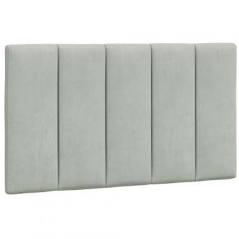 Cojín Cabecero Acolchado de Terciopelo Gris Claro 90 cm