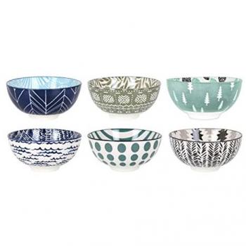 Set de 6 Bol Japonés 15,5x7,7 cm Midori Surtido 6 Colores