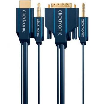 Clicktronic 70140 - Cable adaptador HDMI/ DVI y audio