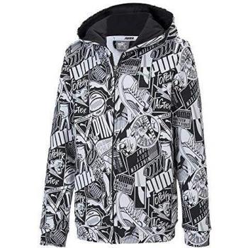 Puma Alpha AOP Hooded Jacket TR B Sudadera, Unisex niños, Black, 128