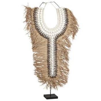 Figura Decorativa Romimex Blanco Marrón Collar de Conchas 45 x 65 x 20 cm
