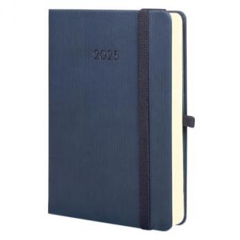 Agenda encuadernada año 2025 Mínimal Textura Finocam azul 11,8 x 16,8 cm 1 día página multilingüe