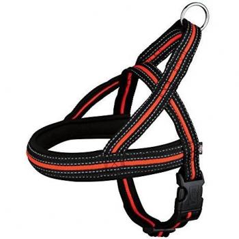 TRIXIE Arnés Noruego Fusion M-L, 53-66 cm/35 mm, Negro-Naranja, Perro