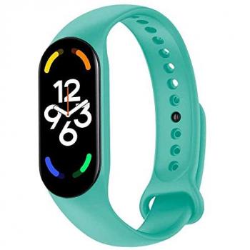 Pulsera de Recambio Silicona Suave Flexible Turquesa Compatible con Xiaomi Mi Band 7 6 5 y Amazfit Band 5