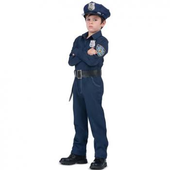 Disfraz de Policía Azul con Cinturón para Niño - Talla 3-4 años