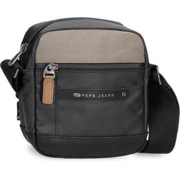 Bandolera Pequeña Cardiff Pepe Jeans en color negro con bolsillo trasero