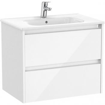 Mueble de baño Roca Tenet con 2 cajones, color blanco brillo, medidas 685 x 460 x 565 mm
