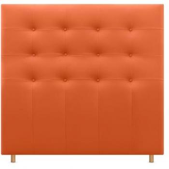 Cabecero Capitoné hasta el Suelo ACUALINE 145cm Tapizado en Polipiel Naranja para Cama Individual y Matrimonio (Camas 120/135/140)
