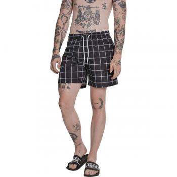 Urban Classics Check Swim Shorts, Pantalones Cortos para Hombre, Negro