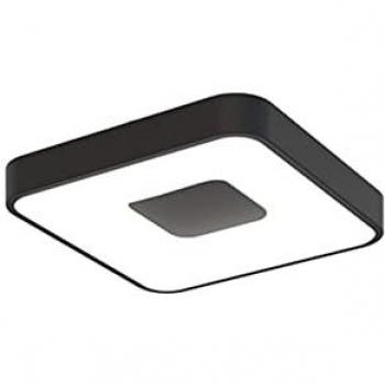 Plafón LED Cuadrado Negro 34x34 cm, 56W Regulable con Control Remoto y 2500 Lúmenes