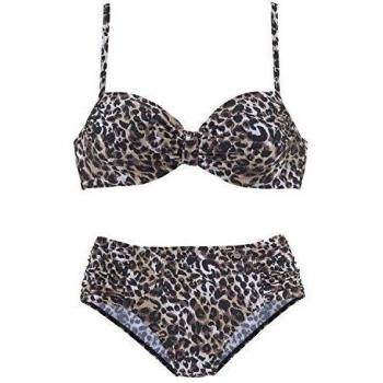 Bikini-set LASCANA Marrón para Damas, Talla 48, Copa G, con Aros y Diseño Impreso