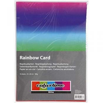 Tarjeta Arco Iris, A4, 21 x 30 cm, 180 g, 10 hojas
