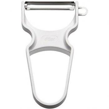Ritter 79002X0001 Pelador de Frutas y Verduras, Cuchilla Acero Inoxidable para Diestros y Zurdos, Color Blanco