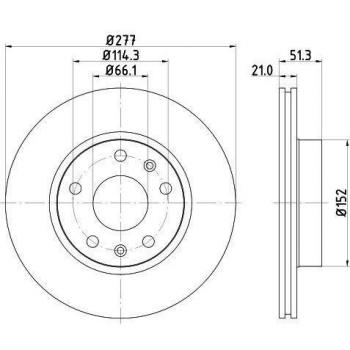 Disco de freno HELLA 8DD 355 127-781