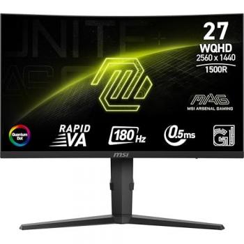 Monitor Curvo MSI 27 MAG 275CQRF QD E2, 1500R, WQHD 2560x1440, 180Hz, 0.5ms, HDMI y DP