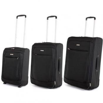 Negro Laval superligero 3 piezas Trolley Case Set de Pierre Cardin