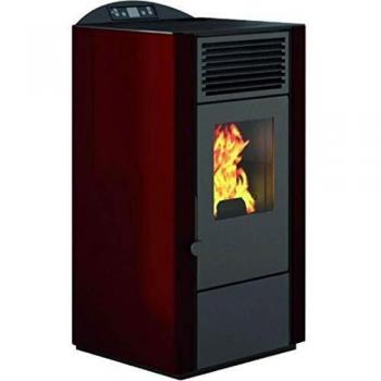 Eva Calor – Estufa de pellets Lory. Potencia térmica 9 kW. Color rojo