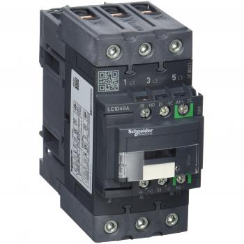 Contactor TeSys D LC1D40ABBE de Schneider Electric, 3 polos, 3 NA, 40 A, bobina 24 V DC, capacidad de corriente de hasta 18.5 kW