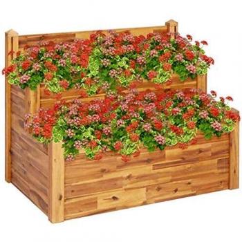 vidaXL 2-Tier Garden Planter 110x75x84 cm Solid Acacia Wood