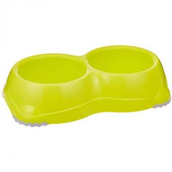 Comedero Doble Smarty Verde para Perros - 2 x 330 ml, Práctico y Organizado