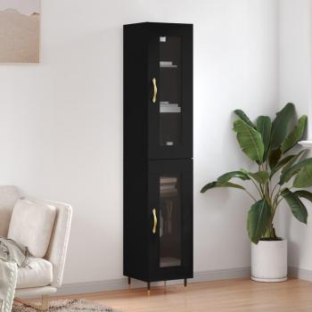 Aparador negro de madera multicapa 34,5x34x180 cm