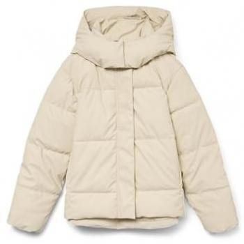 Vero Moda Women's Quilted Hooded Jacket Gretakylie Regular Fit Oatmeal L