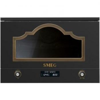 Microondas Integrado Smeg MP722AO con Grill 1250W, Estilo Victoria, 22 Litros Antracita