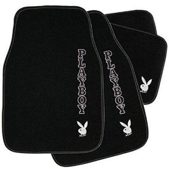 Playboy pb-810005 4 alfombra de suelo coche Auto universales antideslizantes Logo bordado blanco delantero 65 x 45 cm trasera 44 x 33 cm)
