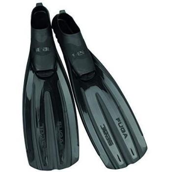 SEAC Aleta Fuga Fuga, Aletas de Buceo y Snorkel para Adultos con Zapatilla Cerrada, Fabricado en Italia, Negro, 46/47